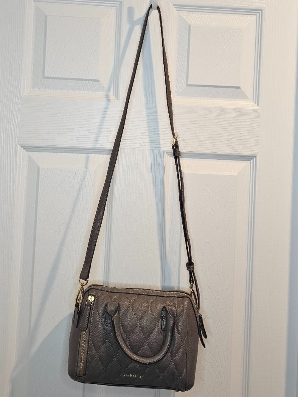 NWOT Vera Bradley Leather Mini Marlo Crossbody Bag Taupe Purse Satchel Handbag